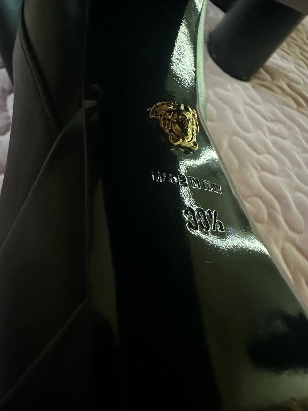 Versace Black Platform High Heel Mid-Calf Boots